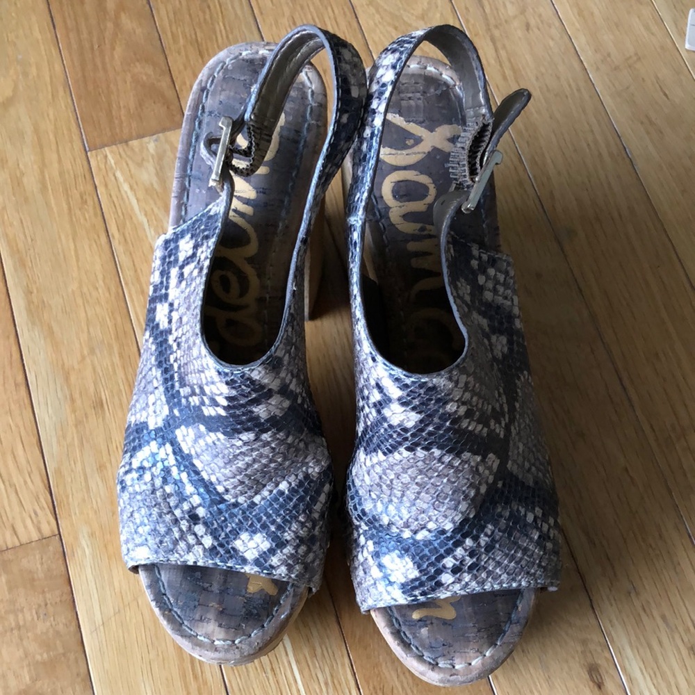 Sam Edelman Sandal Faux Snakeskin Size 9.5